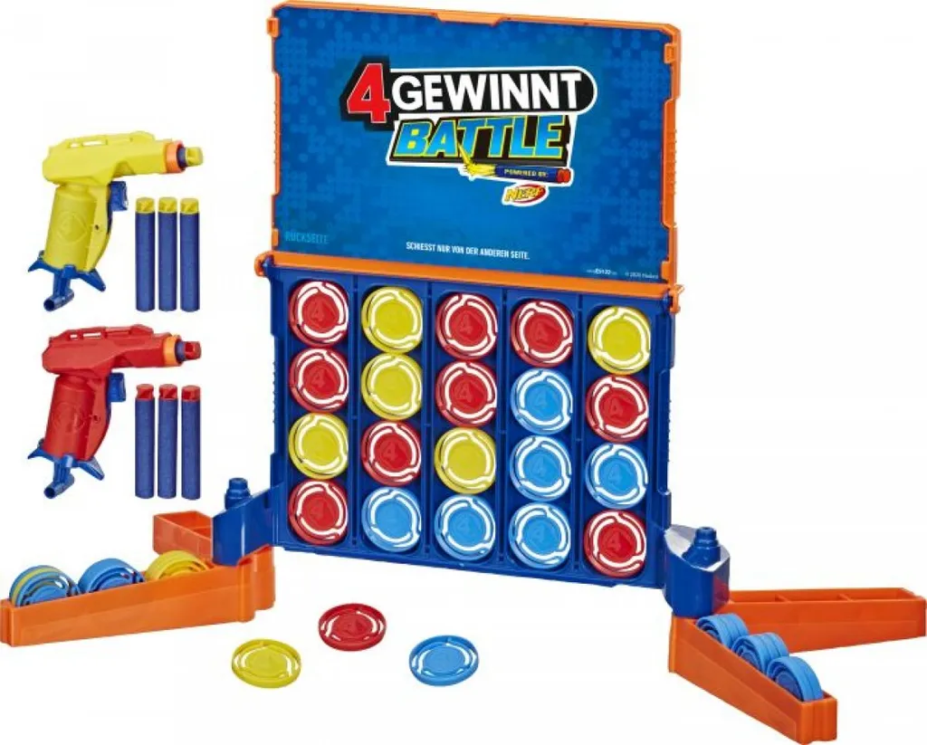 Hasbro E9122100 4 Gewinnt Battle, Inkl. Nerf Blaster & Darts 6 Hasbro E9122100 4 Gewinnt Battle, Inkl. Nerf Blaster & Darts – Bild 4