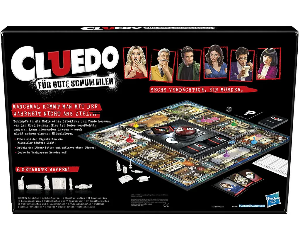 Hasbro - Cluedo - Für Gute Schummler Brettspiel Gesellschaftsspiel 4 Hasbro - Cluedo - Für Gute Schummler Brettspiel Gesellschaftsspiel – Bild 2